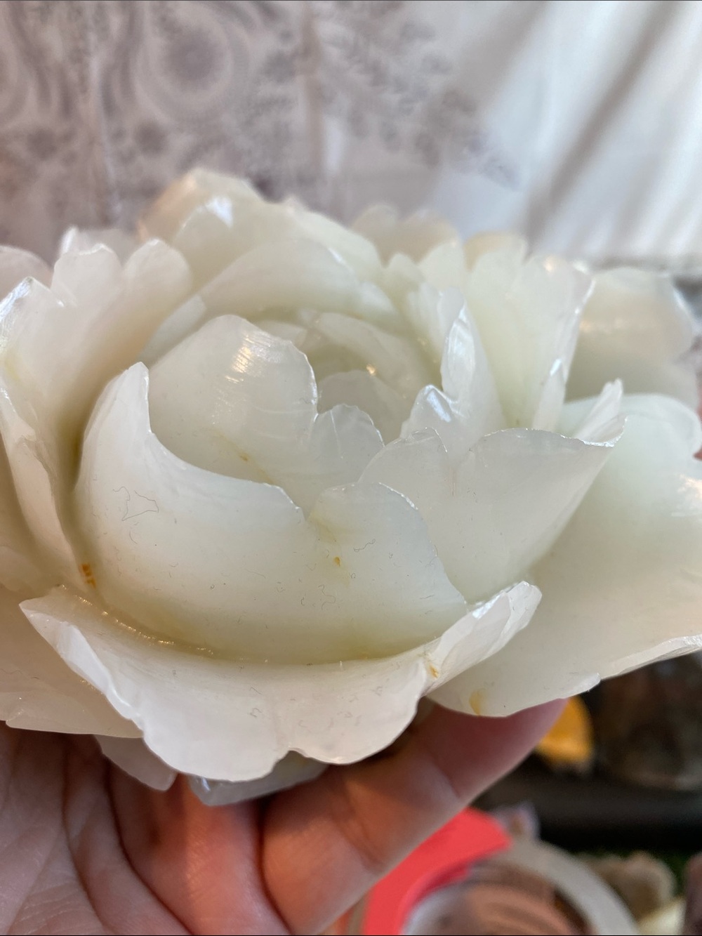 White Onyx Floral Decorative Accent Sculpture - Home Accents - Picture 4 of 4